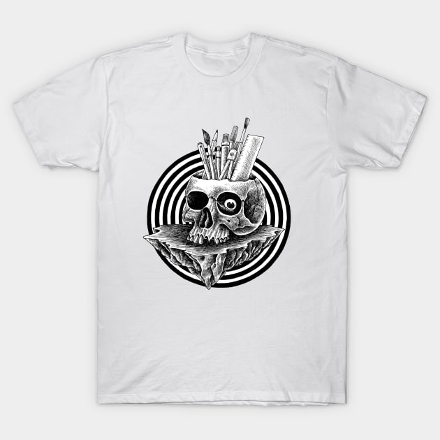 skull drawing tools T-Shirt by Inkmoist